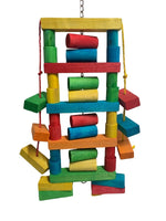 Big Tower toy for parrots with sisal rope and wood components