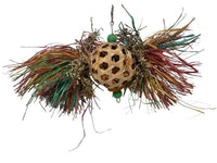 Afro bird toy with colorful foraging elements for small birds