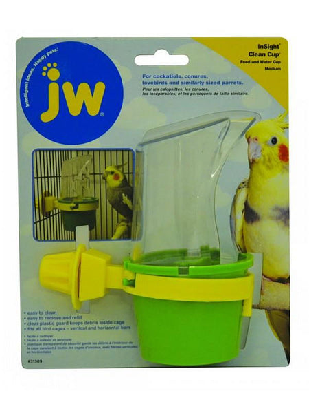 JW Pet jw31309 Clean Cup Bird Feed & Water Cup, Color May Vary - Medium